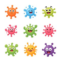 Obraz premium Colorful happy bacteria