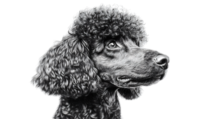 Professional Black and White Portrait of American Water Spaniel Dog