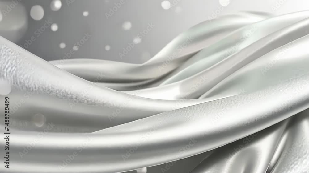Poster flowing fabric dances gracefully in soft light, showcasing elegance and texture in a mesmerizing dis