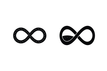 Fototapeta premium Black Infinity Symbol Variations On White Background Concept Of Endless Possibilities