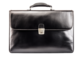 Stylish black leather briefcase for professionals.