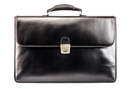 Stylish black leather briefcase for professionals.