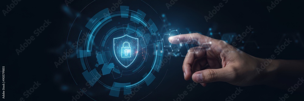 Poster digital security interface with hand gesture