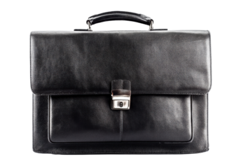 Elegant black leather briefcase for professionals.