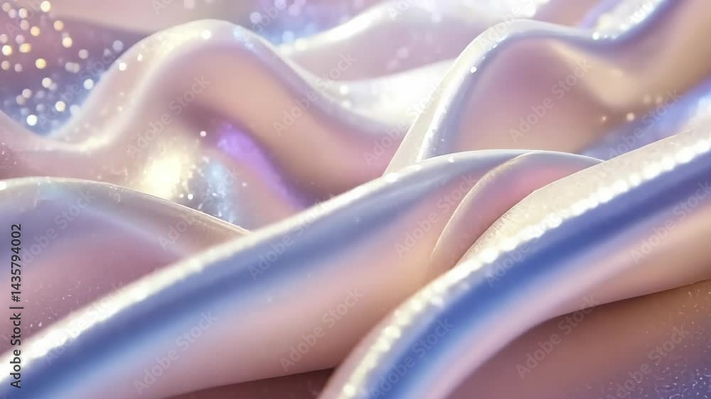 Poster glimmering satin fabric dances in gentle light, creating a mesmerizing display of colors and texture