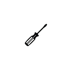 Fototapeta premium Screwdriver silhouette on white background