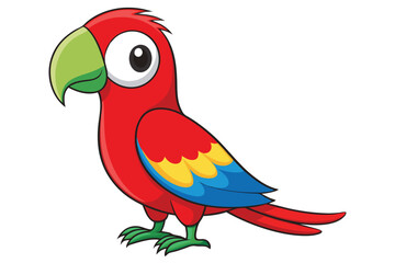 Colorful Red Macaw bird on white background. © Abu hamed shah