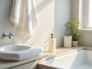 Fototapeta premium Bright Bathroom with Natural Light
