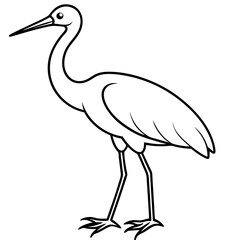 Graceful Stork Line Drawing
