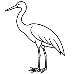 Graceful Stork Line Drawing