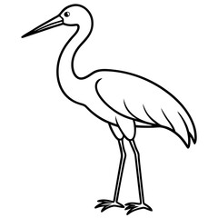 Graceful Stork Line Drawing