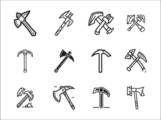 Fototapeta premium Pickaxe Icon Vector Illustration