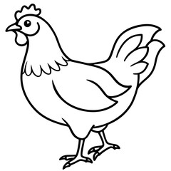 Minimal Chicken Outline Artwork