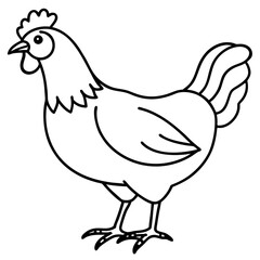 Minimal Chicken Outline Artwork