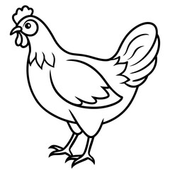 Minimal Chicken Outline Artwork
