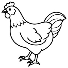 Minimal Chicken Outline Artwork