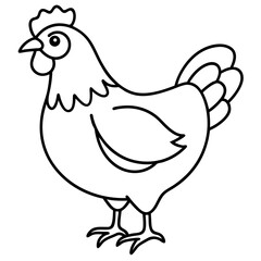 Minimal Chicken Outline Artwork