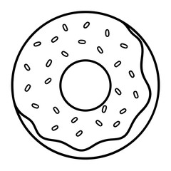 vector illustration of a donut isolated on white