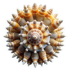 PNG top view underwater photo of shell seashell invertebrate chandelier isolated on transparent background
