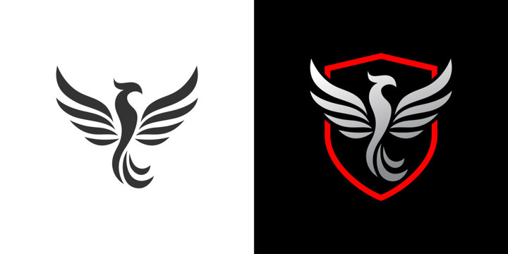 Shield phoenix Logo, Phoenix abstract logo design