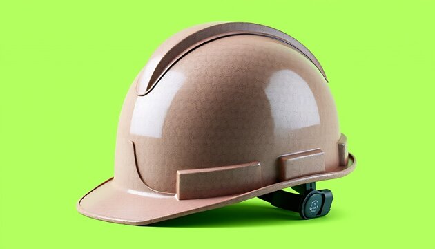 Construction Hard Hat Isolated on Green Screen Background for Easy Keying in Safety Campaigns and Industrial Projects Construction Worker Headgear Isolated on Green Screen