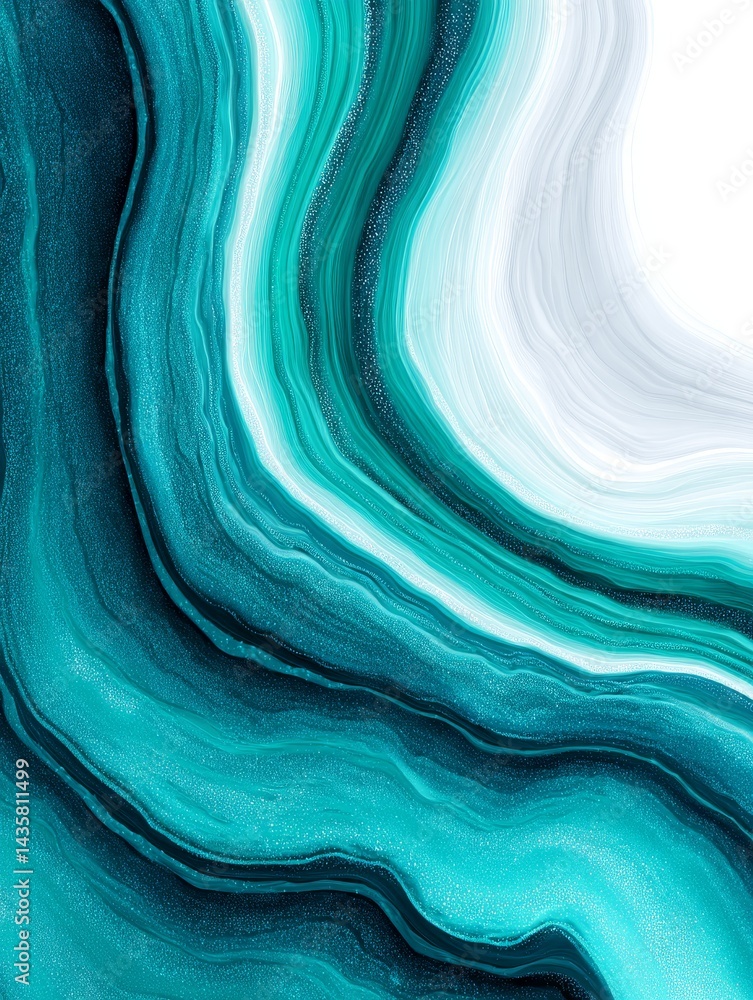Poster teal agate swirl abstract - stunning abstract featuring swirling teal and white agate patterns. perf