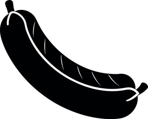 Sausage Silhouette in Black | Meat Food Icon Vector for BBQ, Kitchen & Culinary