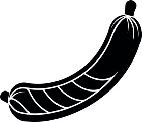 Sausage Silhouette in Black | Meat Food Icon Vector for BBQ, Kitchen & Culinary