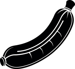 Sausage Silhouette in Black | Meat Food Icon Vector for BBQ, Kitchen & Culinary