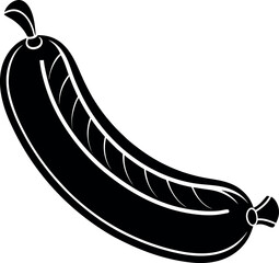 Sausage Silhouette in Black | Meat Food Icon Vector for BBQ, Kitchen & Culinary