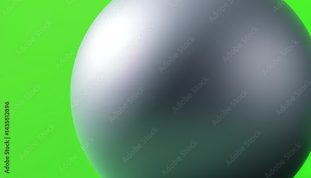 Poster isolated silver sphere with smooth gradient isolated on green screen background backdrop clean studi