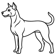 Minimal Dog Outline Graphic