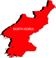 Fototapeta premium North Korea Map And Flag Calligraphy Vector Image