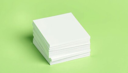 Pile of White Business Cards Isolated on Green Screen Background for Mockups and Commercial Use with Clean Clear Studio Look Perfect for Promotion and Ads