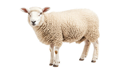 Fototapeta premium Adorable Sheep Isolated on White Background for Graphic Design Projects