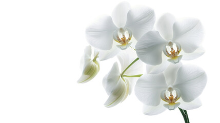 Elegant White Orchid Blossom on Pure White Background