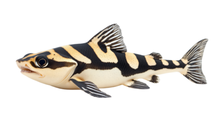 Zebra Bullhead Shark Isolated on White Background for Stock Photos