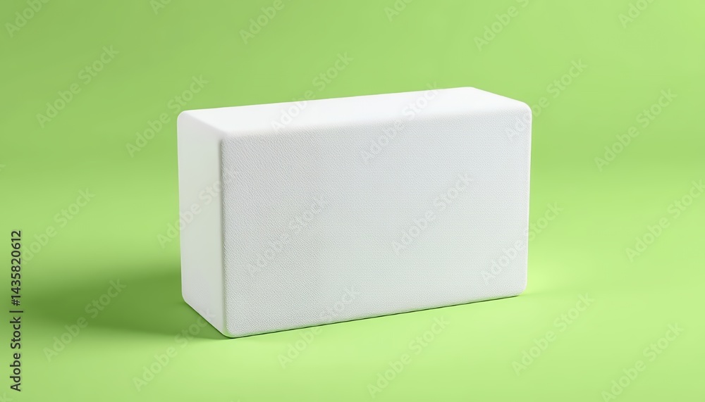 Poster white textured rectangular object isolated on green screen background for mockups and product displa