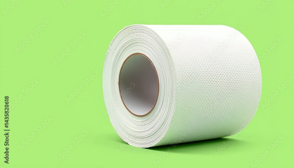Poster white textured tape roll isolated on green screen background product mockup for ads and promotions c