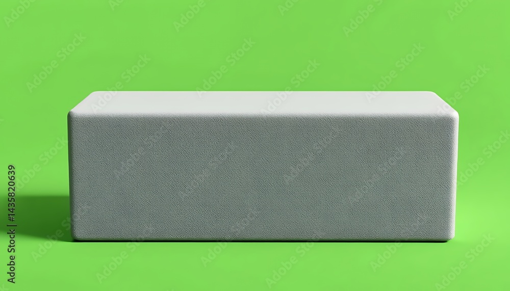 Poster white textured rectangular solid isolated on green screen background in studio for advertisement and