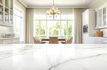 Obraz premium Spacious modern kitchen with marble countertop