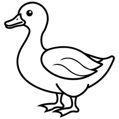 Minimal Duck Outline Artwork