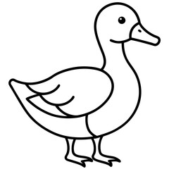 Minimal Duck Outline Artwork