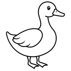 Minimal Duck Outline Artwork