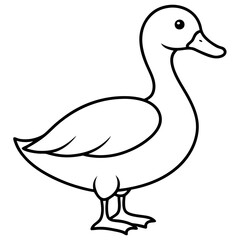 Minimal Duck Outline Artwork