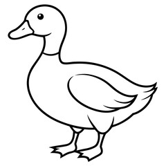 Minimal Duck Outline Artwork