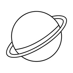 Planet Outline Icon Vector Illustration Round and Clean