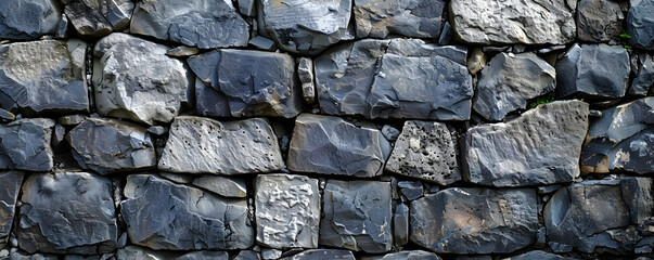 Fototapeta premium Close-up view of a textured stone wall.