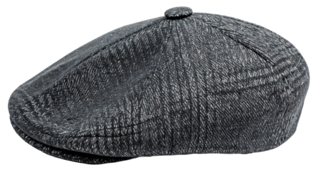 black flat cap isolated on white background