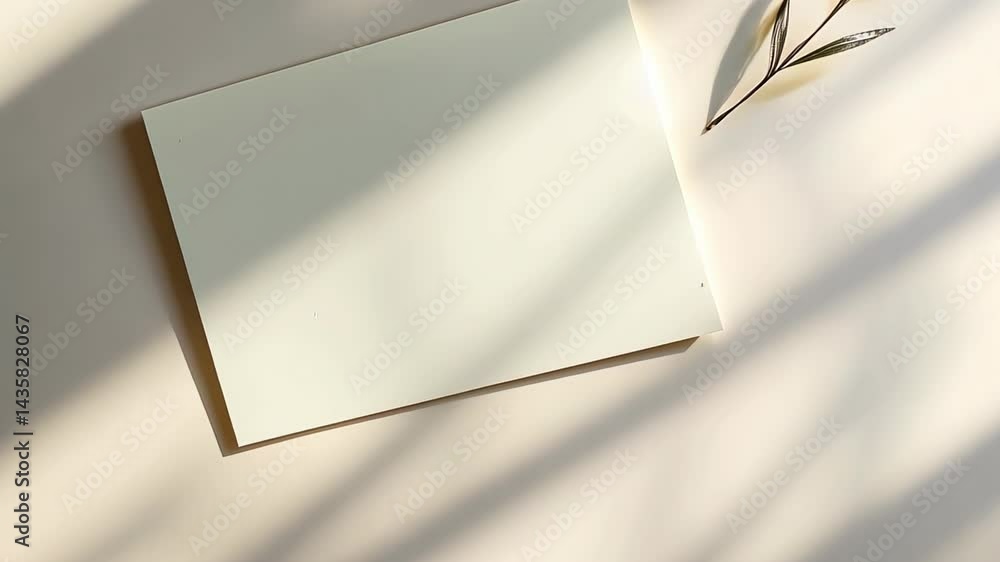 Poster creative exploration with natural light and textures in a serene workspace setting during golden hou